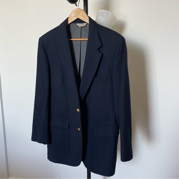 Vintage Navy Wool Blazer - Picture 2 of 8